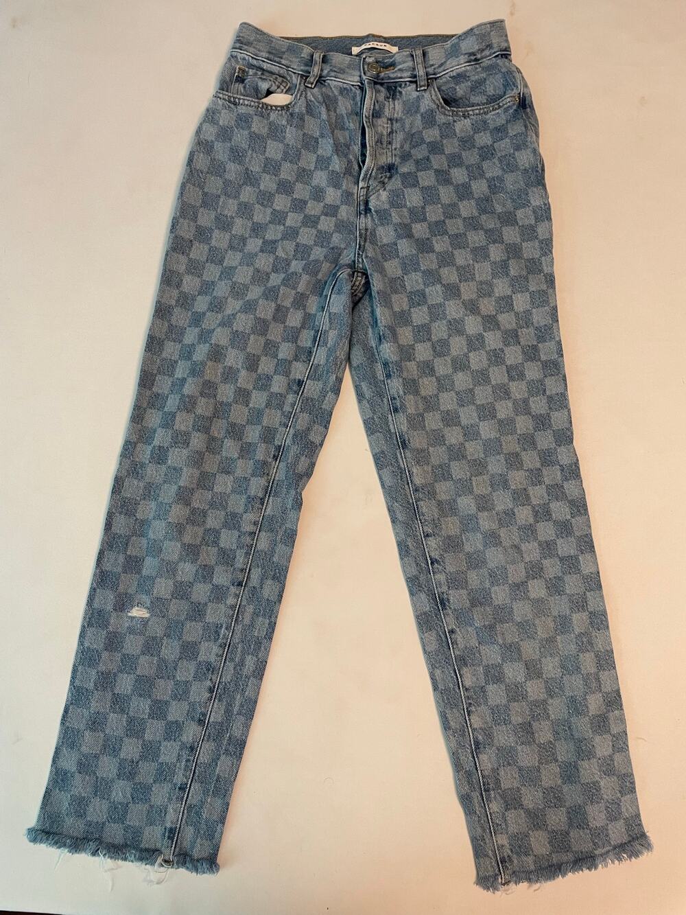 Pacsun high rise straight checkered jeans size 26